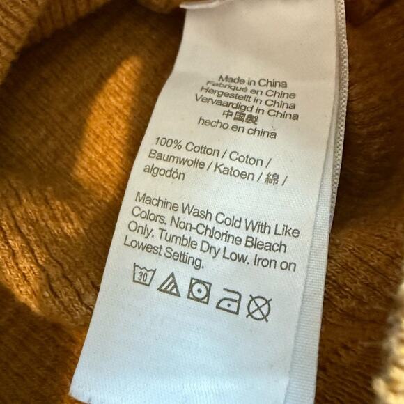 J. Crew Men’s Knit Sweater Gold Tan Size XL Fitted 100% Cotton Layer Textured - Picture 7 of 7